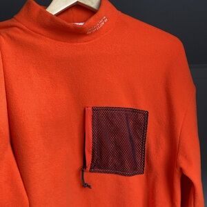 URBAN outfitters vibrant orange oversized crewneck with collar/pocket detailing